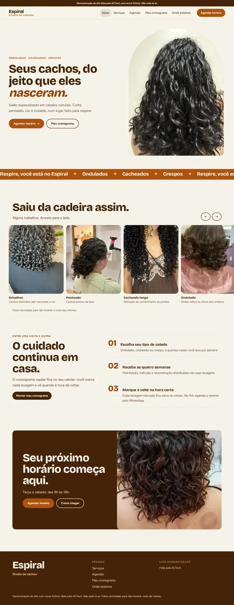 Studio Espiral, página de cima a baixo